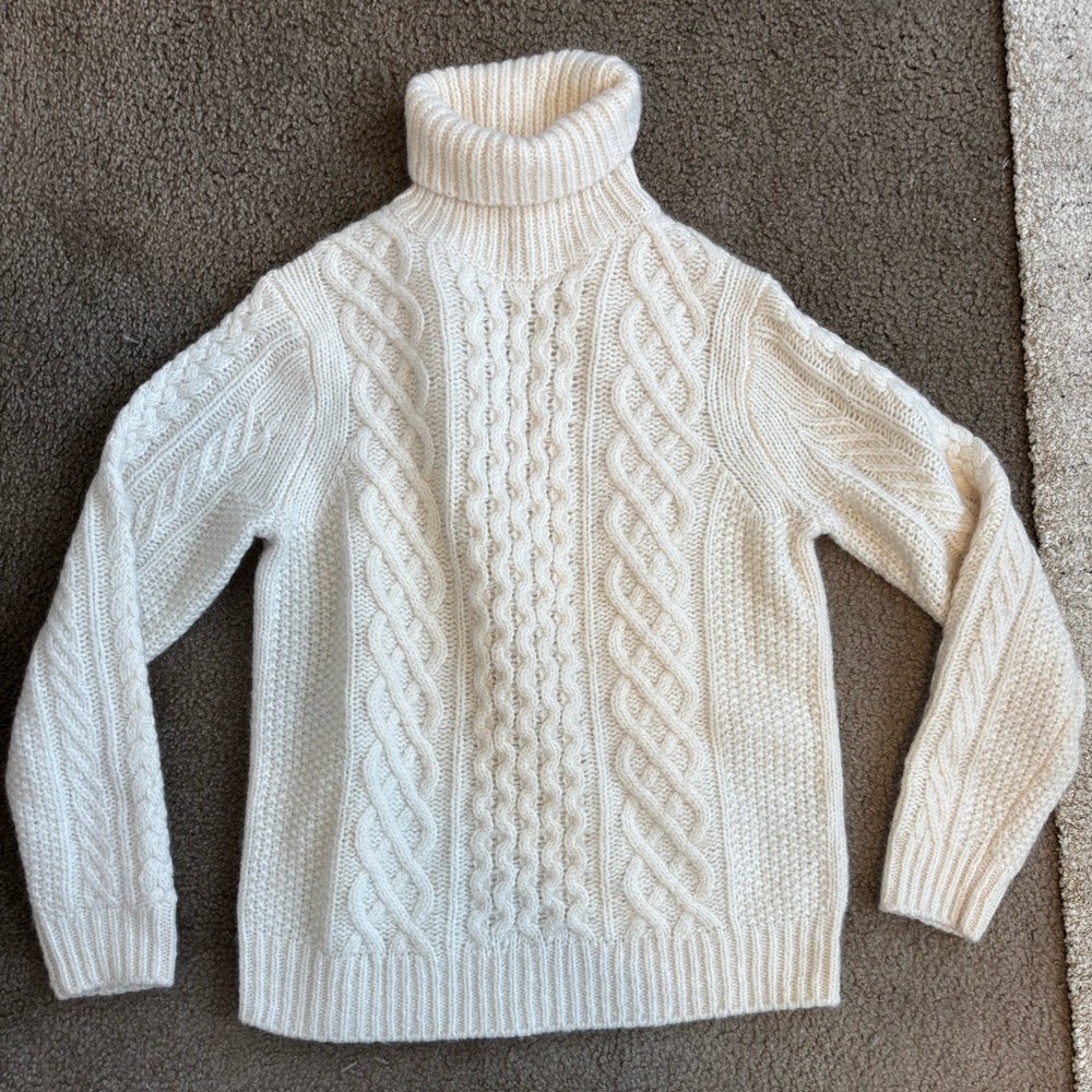 Alex Mill Cable Knit Wool Turtleneck Sweater